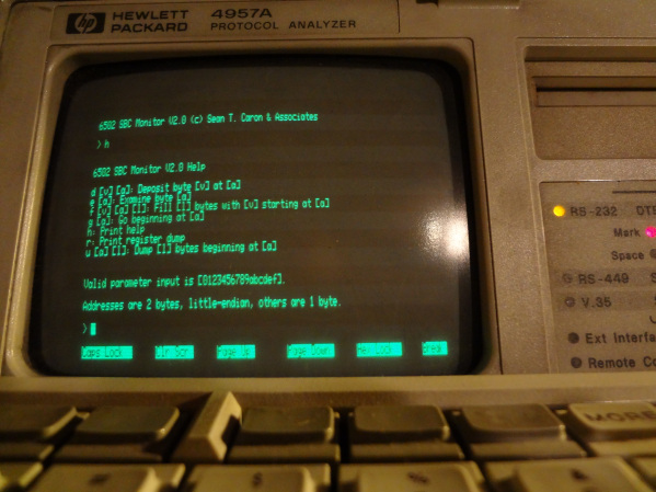 [6502 SBC Console TTY with Monitor]